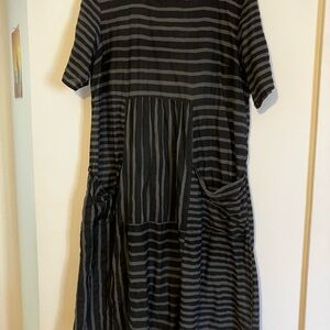 Gudrun Sjoden Black and Gray Striped Dress